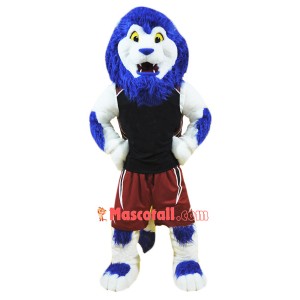 Blue Sport Lion Mascot Costume