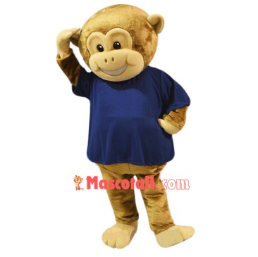 Cute Brown Monkey Mascot Costume