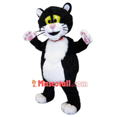 Cute Black & White Cat Mascot Costume