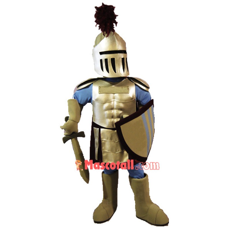 Blue &  Golden Knight Mascot Costume