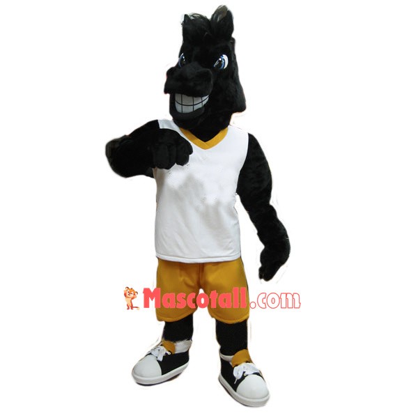 Sport Black Horse Mascot Costume