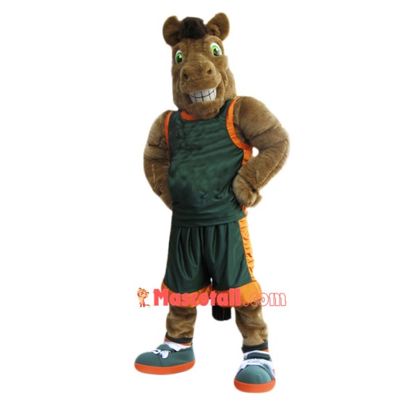 Sport Brown Horse Mascot Costume
