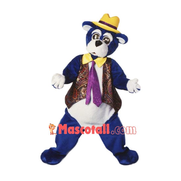 Blue Bear Mascot Costume