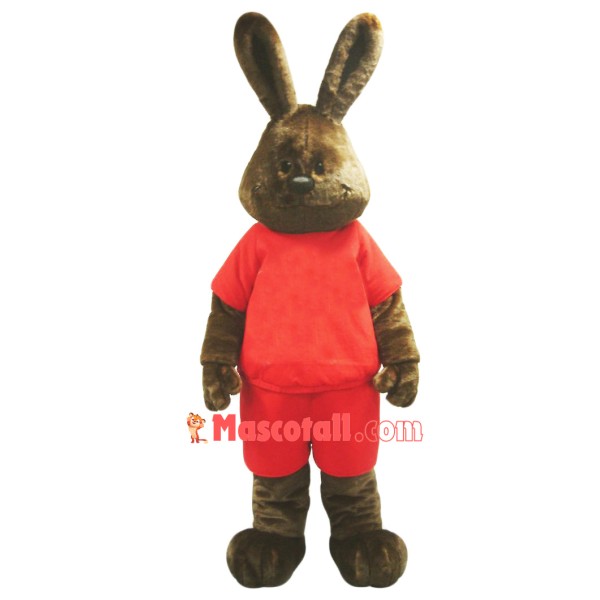 Happy Brown Rabbit Mascot Costume
