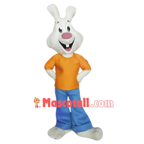 Happy White Rabbit Mascot Costume