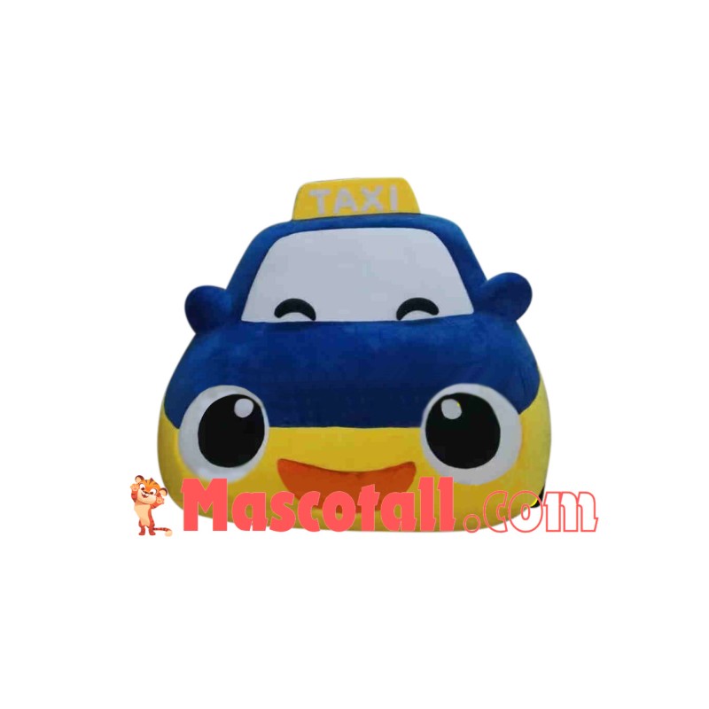 Blue Taxi Car Mascot Costume