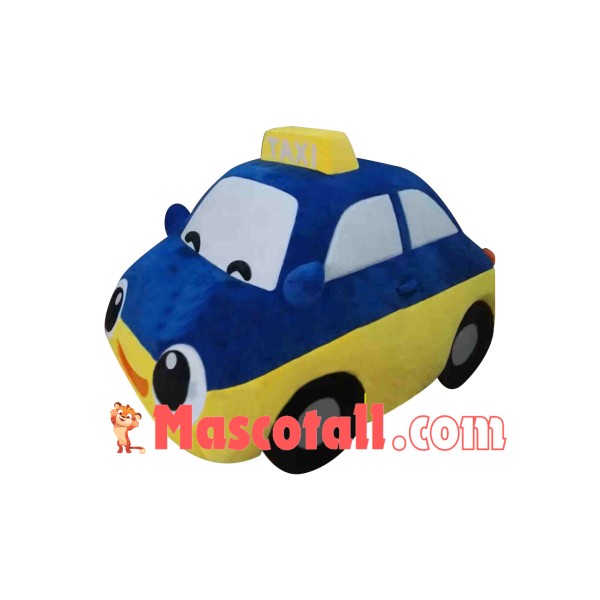 Blue Taxi Car Mascot Costume
