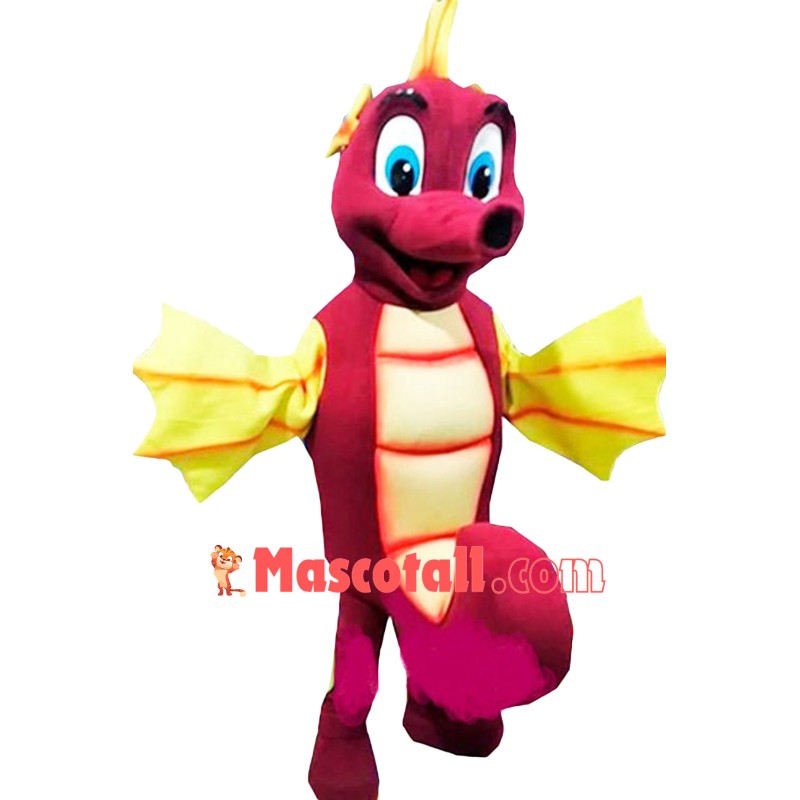 Red Seahorse Mascot Costume