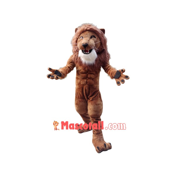 Strong Muscle Lion Mascot Costume