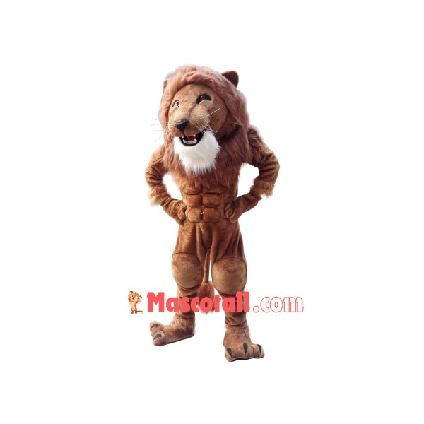 Strong Muscle Lion Mascot Costume