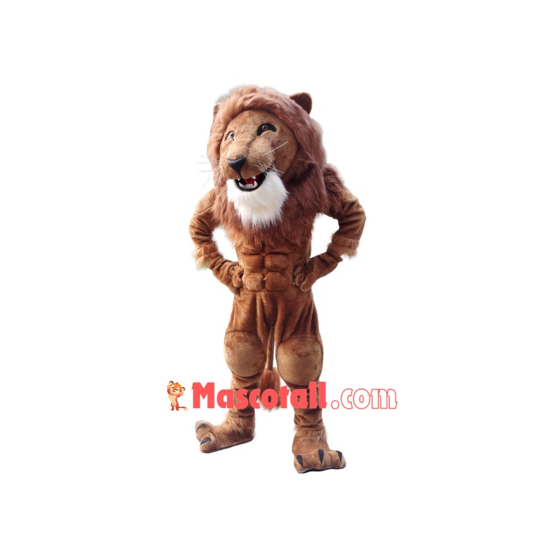 Strong Muscle Lion Mascot Costume