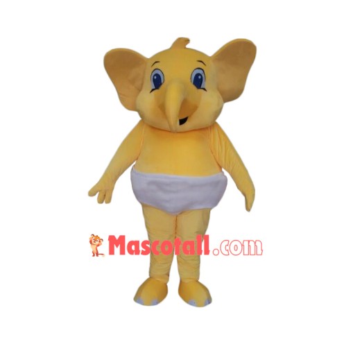Affordable Little Elephant with Diaper Mascot Costume
