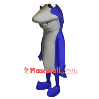 Superb Blue Shark Mascot Costume