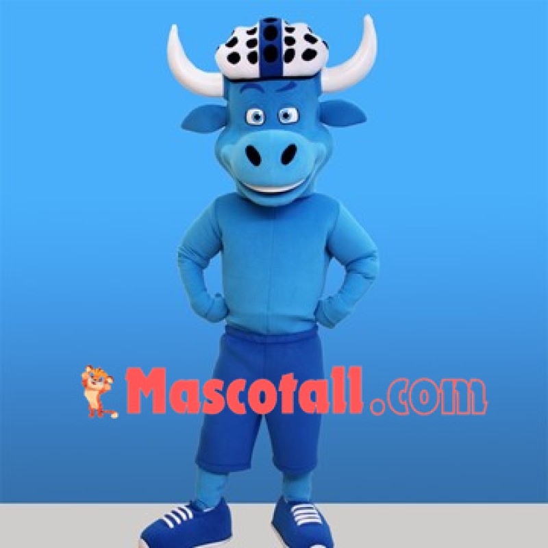 Lovely Blue Bull Mascot Costume