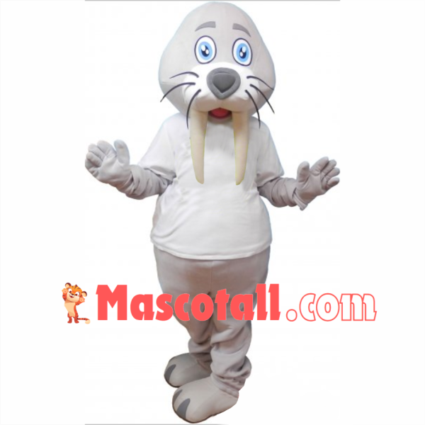Gray Walrus Mascot Costume