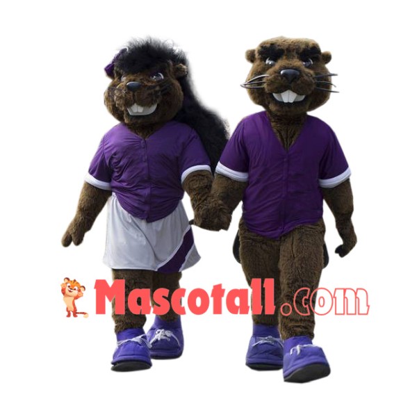 Sport Beaver Couple Mascot Costume