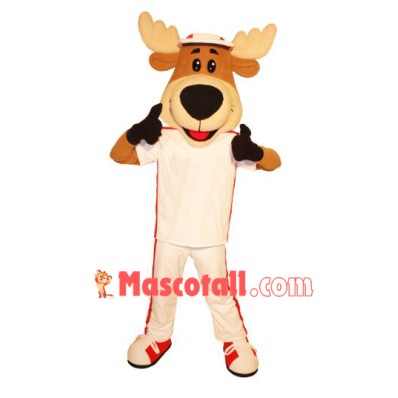 Smiling Lightweight Moose Mascot Costume