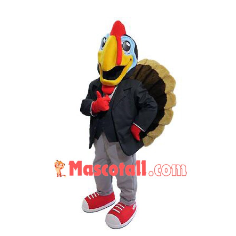Handsome Turkey Mascot Costume