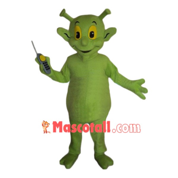 Cute Green Alien Mascot Costume