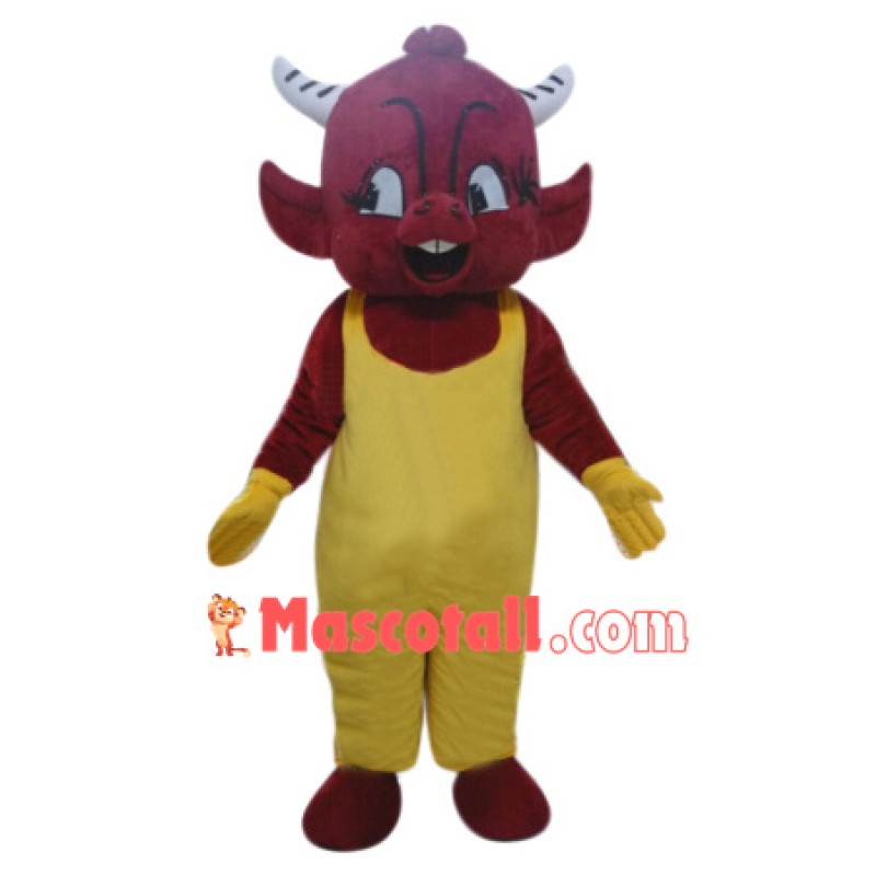 Red Devil Boy Mascot Costume