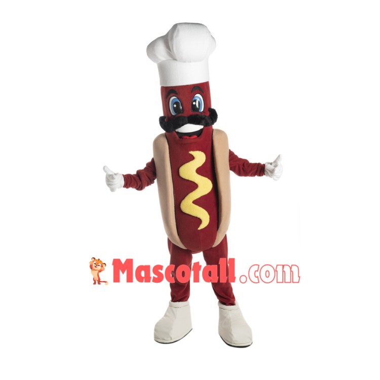 Chef Hot Dog Mascot Costume