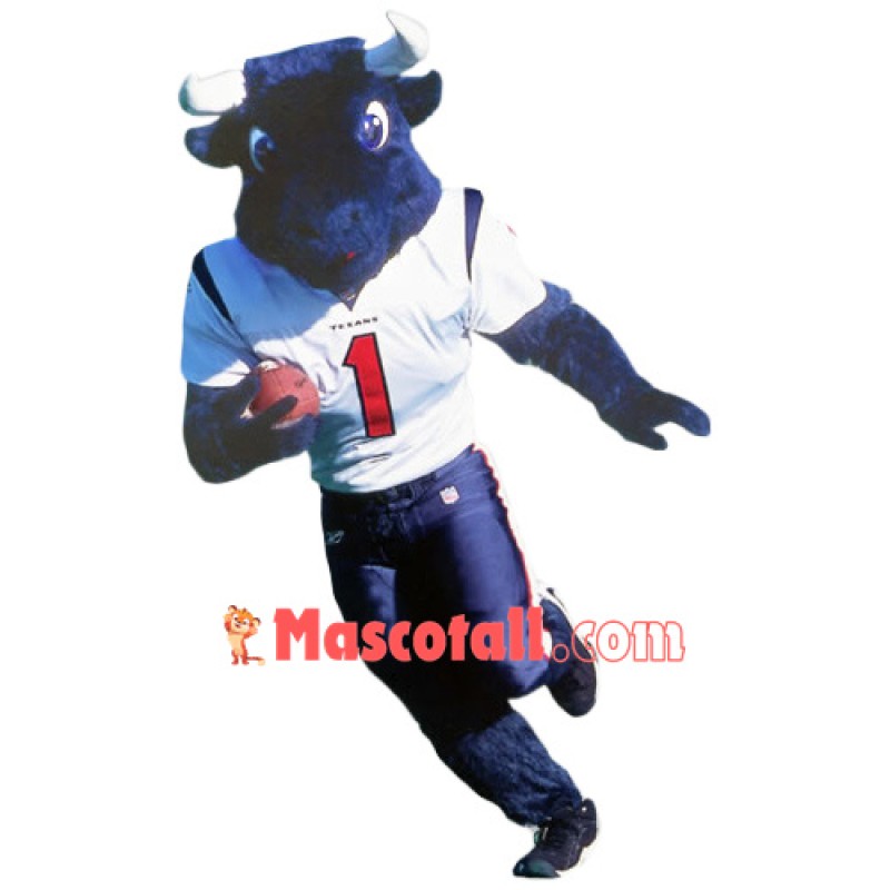 College Sport Blue Bull Mascot Costume