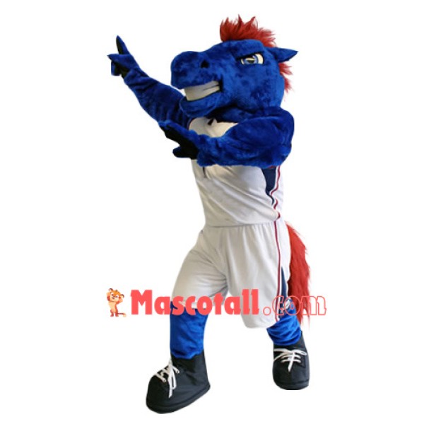 Fierce Lightweight Blue Horse Mascot Costume