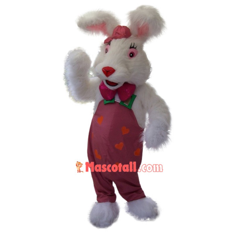Superb White Rabbit Bunny Mascot Costume
