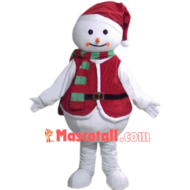 Red Snowman Mascot Costume