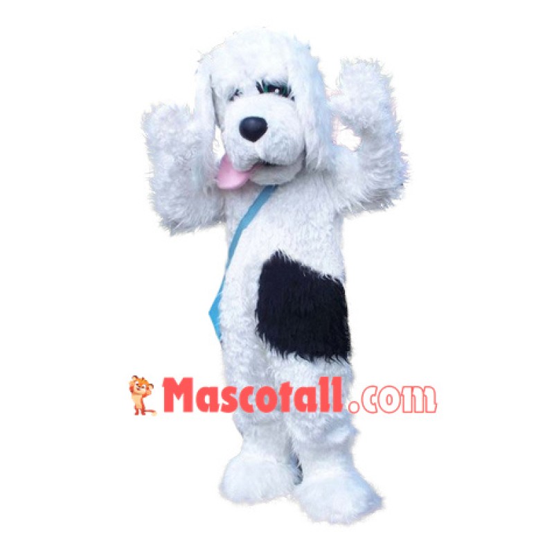 Superb Plush White Dog Mascot Costume