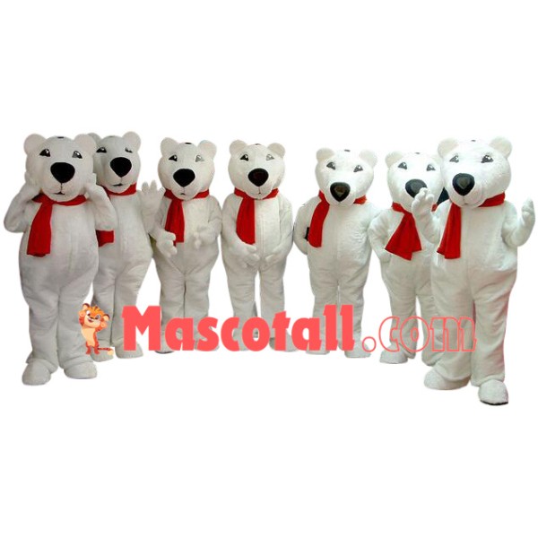 Superb Christmas Polar Bear Mascot Costume