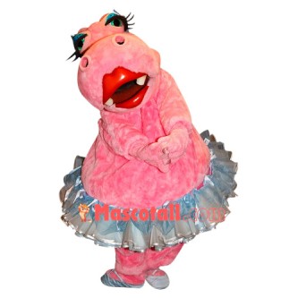 Pretty Pink Hippo Mascot Costume