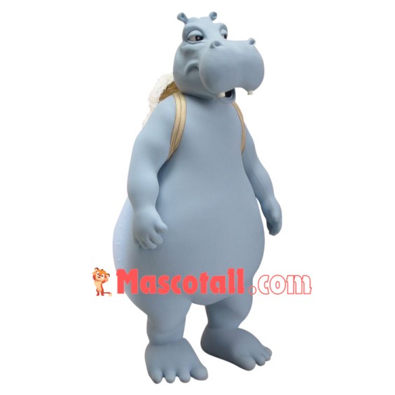 Superb Grey Hippo Mascot Costume