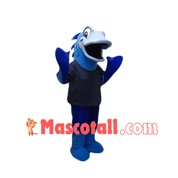 Sport Blue Fish Mascot Costume