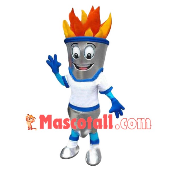 Superb Torch Fire Mascot Costume