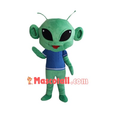Big Head Green Alien Mascot Costume