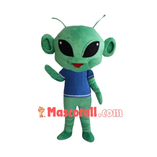 Big Head Green Alien Mascot Costume