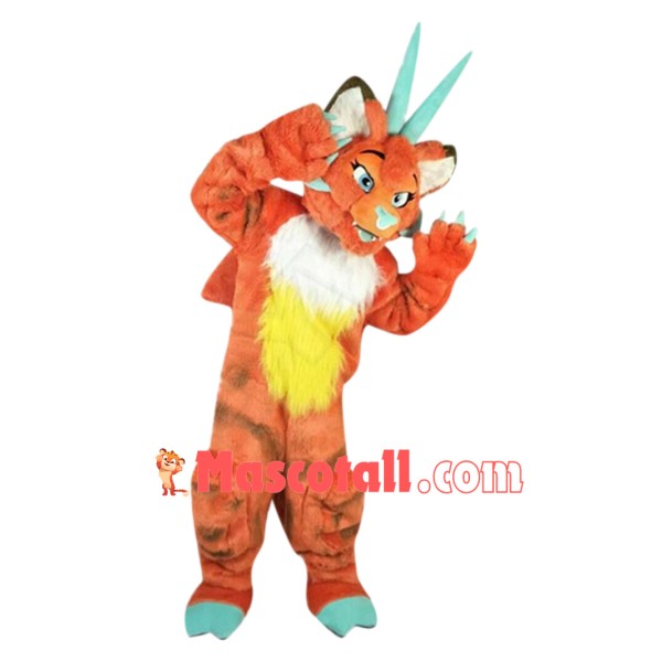 Superb Orange Dragon Mascot Costume