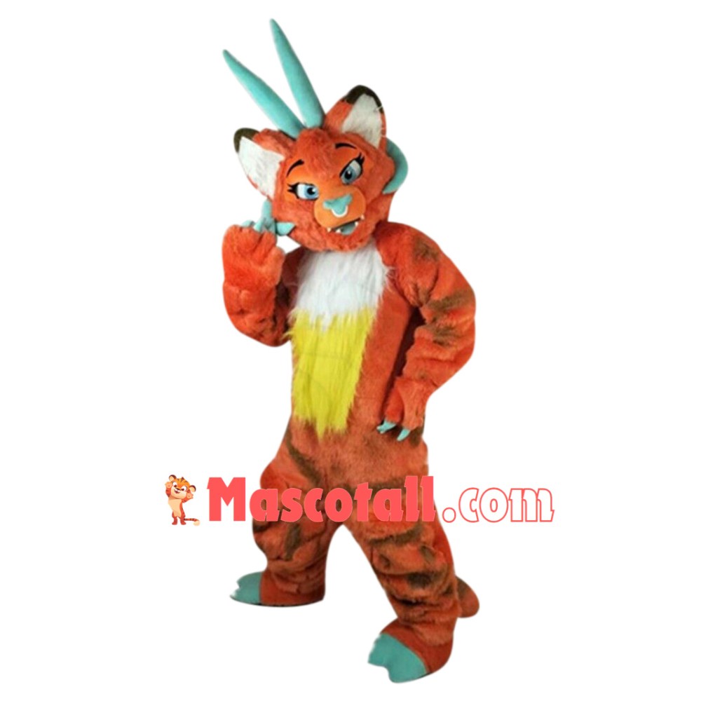 Superb Orange Dragon Mascot Costume