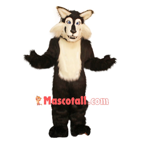 Superb Black Wolf Mascot Costume
