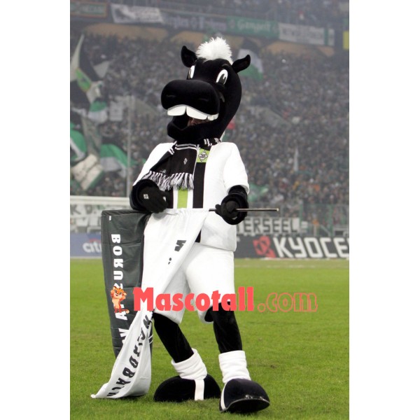 Superb Black Horse Mascot Costume