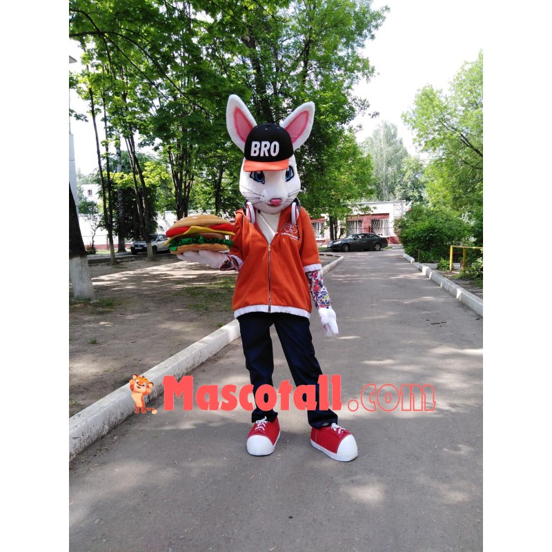 Superb White Rabbit Mascot Costume