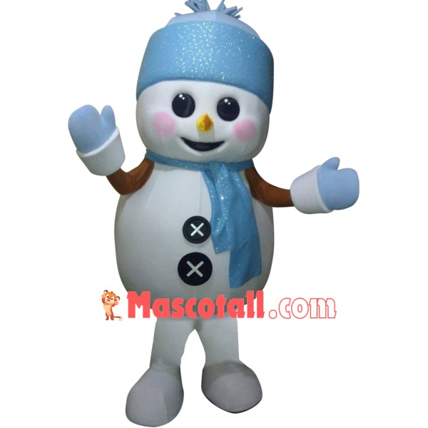 Blue Christmas Snowman Mascot Costume