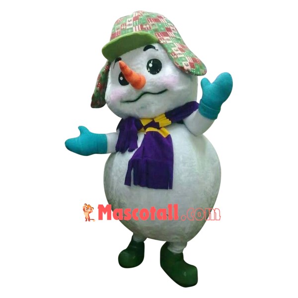 Super Cute Christmas Snowman Mascot Costume