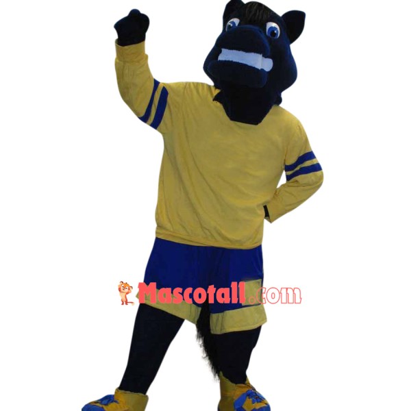 Superb Sport Black Horse Mascot Costume
