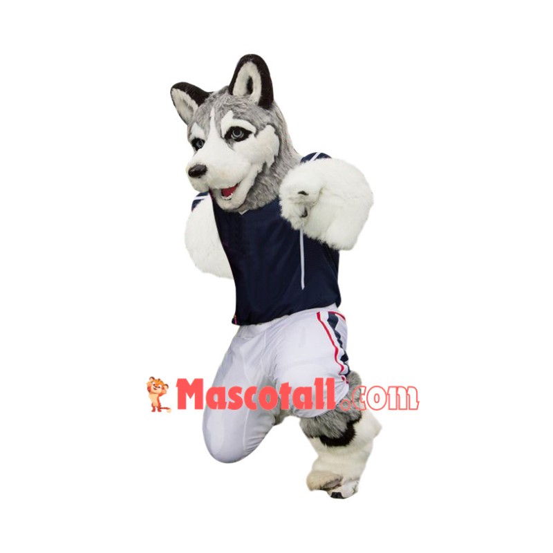 University Grey Husky Mascot Costume