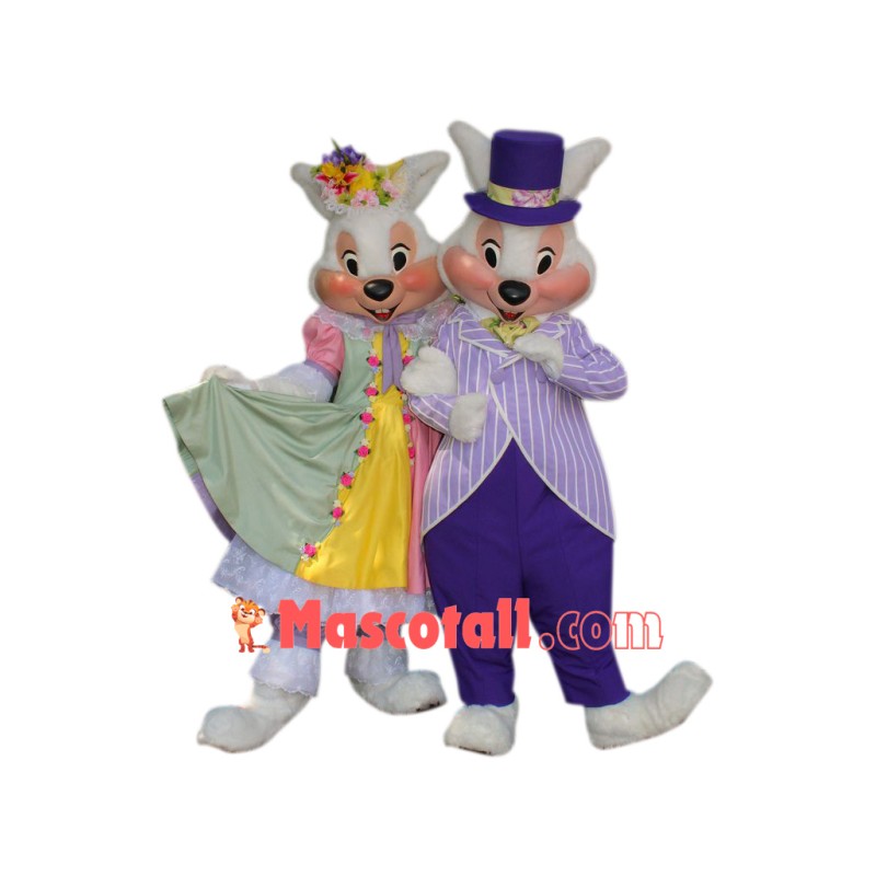 Mr. & Mrs. Easter Bunny Mascot Costume