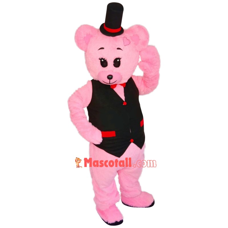 Super Pink Bear Mascot Costume