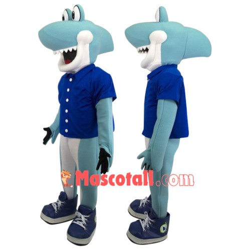 Superb Cute Shark Mascot Costume