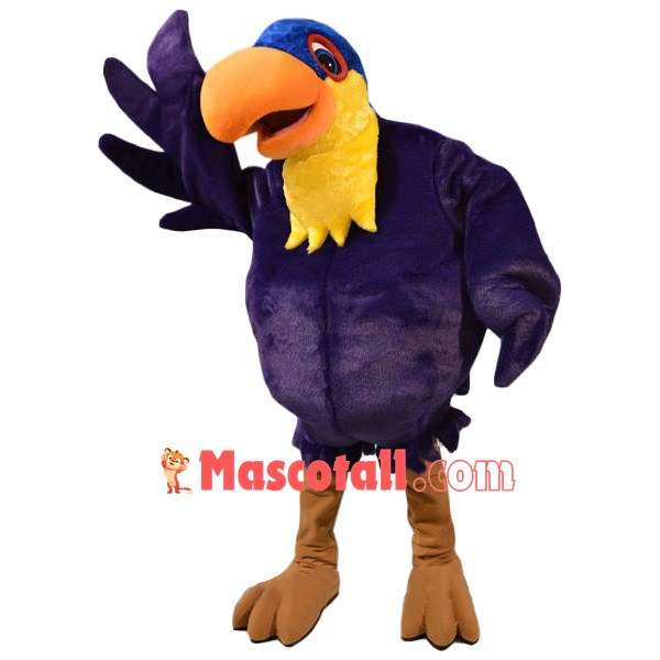 Purple Parrot Mascot Costume